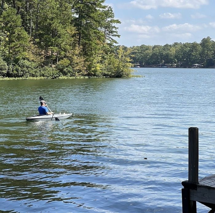 Kayaking on Lake Coronado just off the private dock