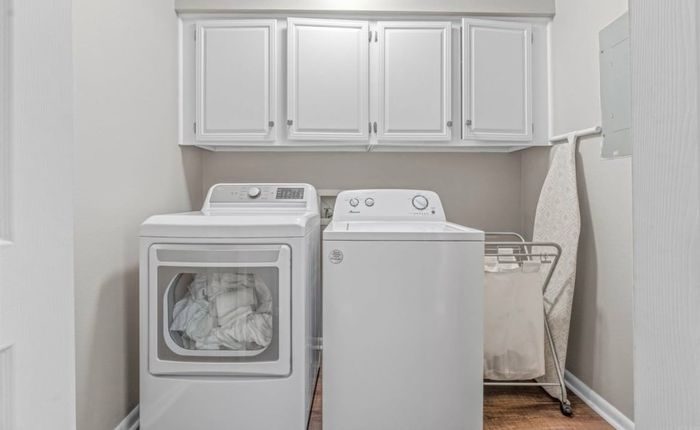 In-home laundry with full-size washer and dryer